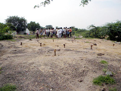 Land given by villagers for shelter contruction in the village